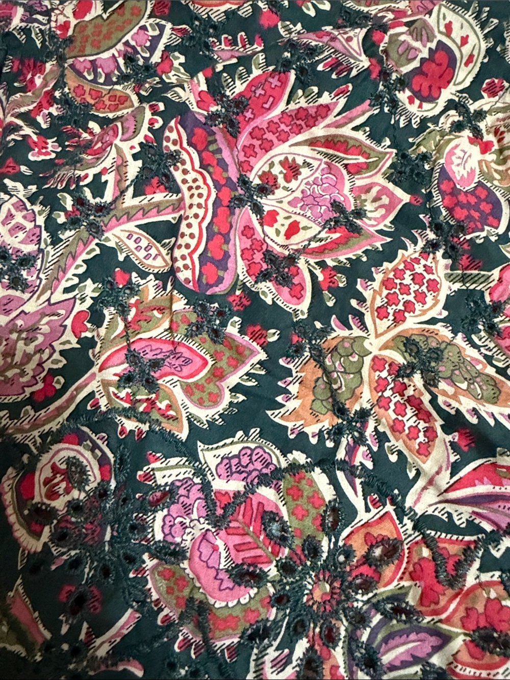 Jennifer & Grace Paisley Embroidered Puff Sleeve Top - Picture 4 of 6